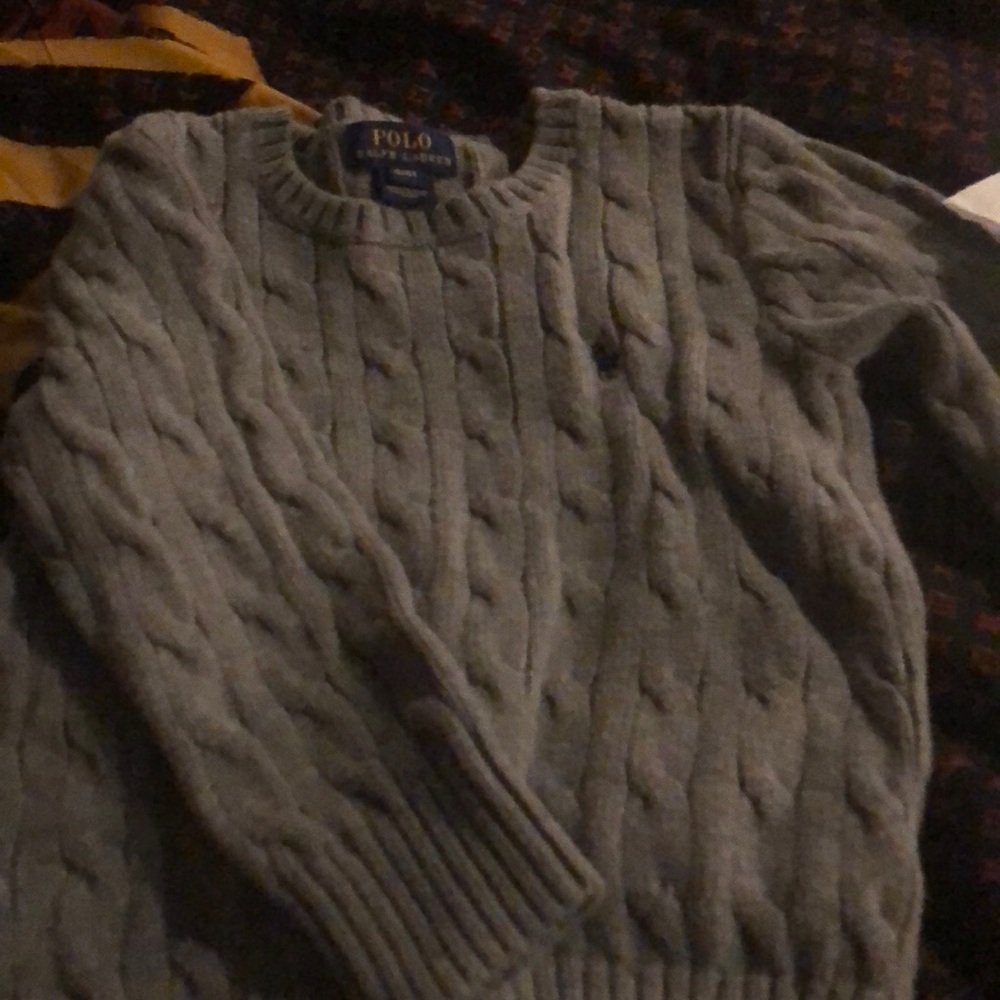 Boys gray polo sweater